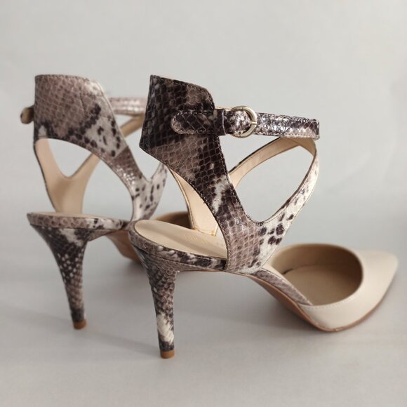 BNIB Nine West Paddysday Heels Pointed Toe Snakeskin print strap Multiple Sizes - Picture 4 of 10